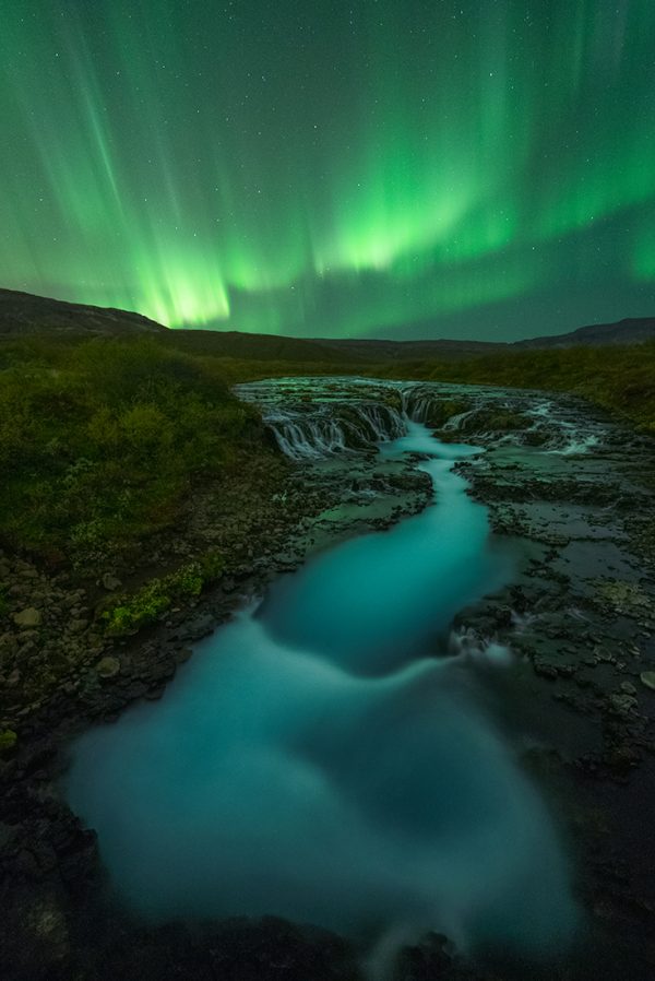 Bruarfoss Iceland Aurora